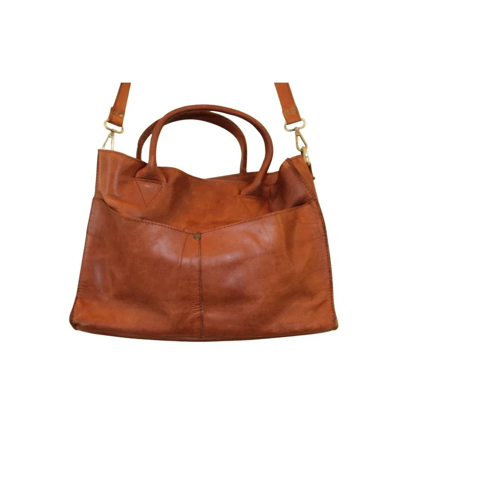 Raven +‎ Lily Karem Leather Brown Crossbody Satchel Tote Full Grain Handmade
